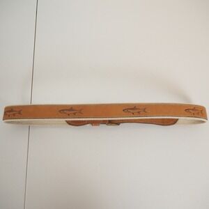 VTG Mens Reef Riders Surcingle Belt Florida Keys Canvas Leather Fishing Sz: 34‎